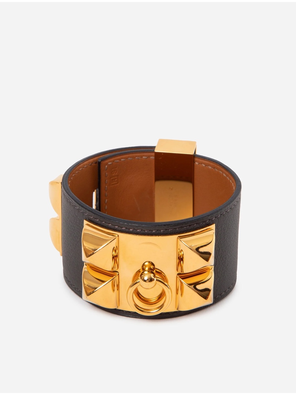 Hermes 2014 Collier de Chien bracelet Grey Size S
